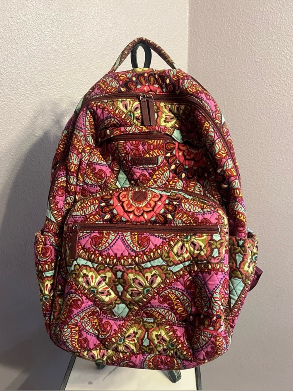 Vera Bradley Laptop Side Zip Gorgeous Colors, Large Backpack NWOT
